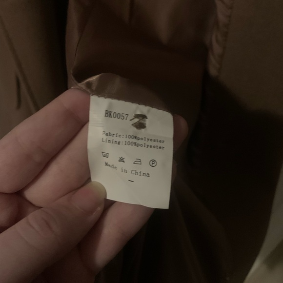 Collared Tan Trench Coat - Picture 7 of 12